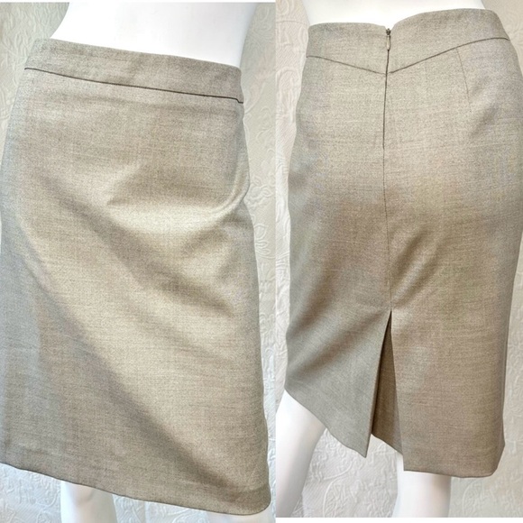 MaxMara Tan Stretch Wool Pencil Skirt - Picture 1 of 13